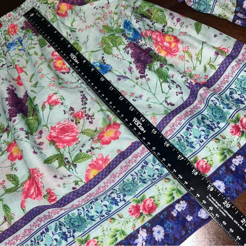 Ruby Yaya Floral Boho Off Shoulder Peasant Blouse Size M Festival Gypsy Top